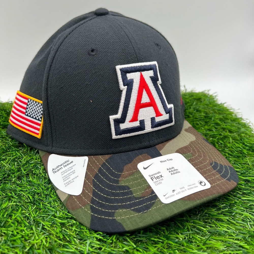 Nike Arizona Wildcats Rise Cap Black Camo Flag Fitted Size S/M Hat NCAA New